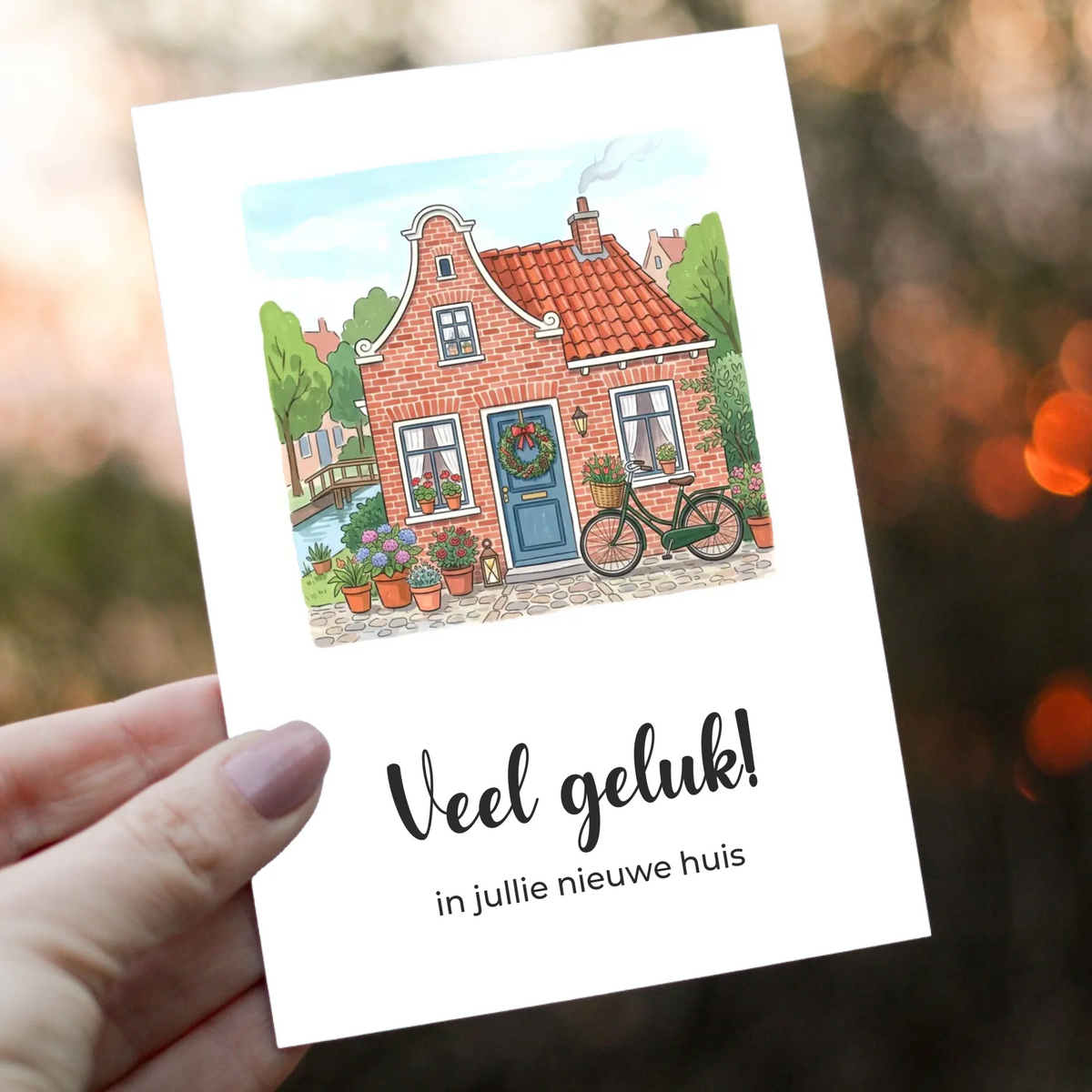 Kaart Nieuwe Woning met Eigen Tekst - Veel Geluk in je Nieuwe Huis