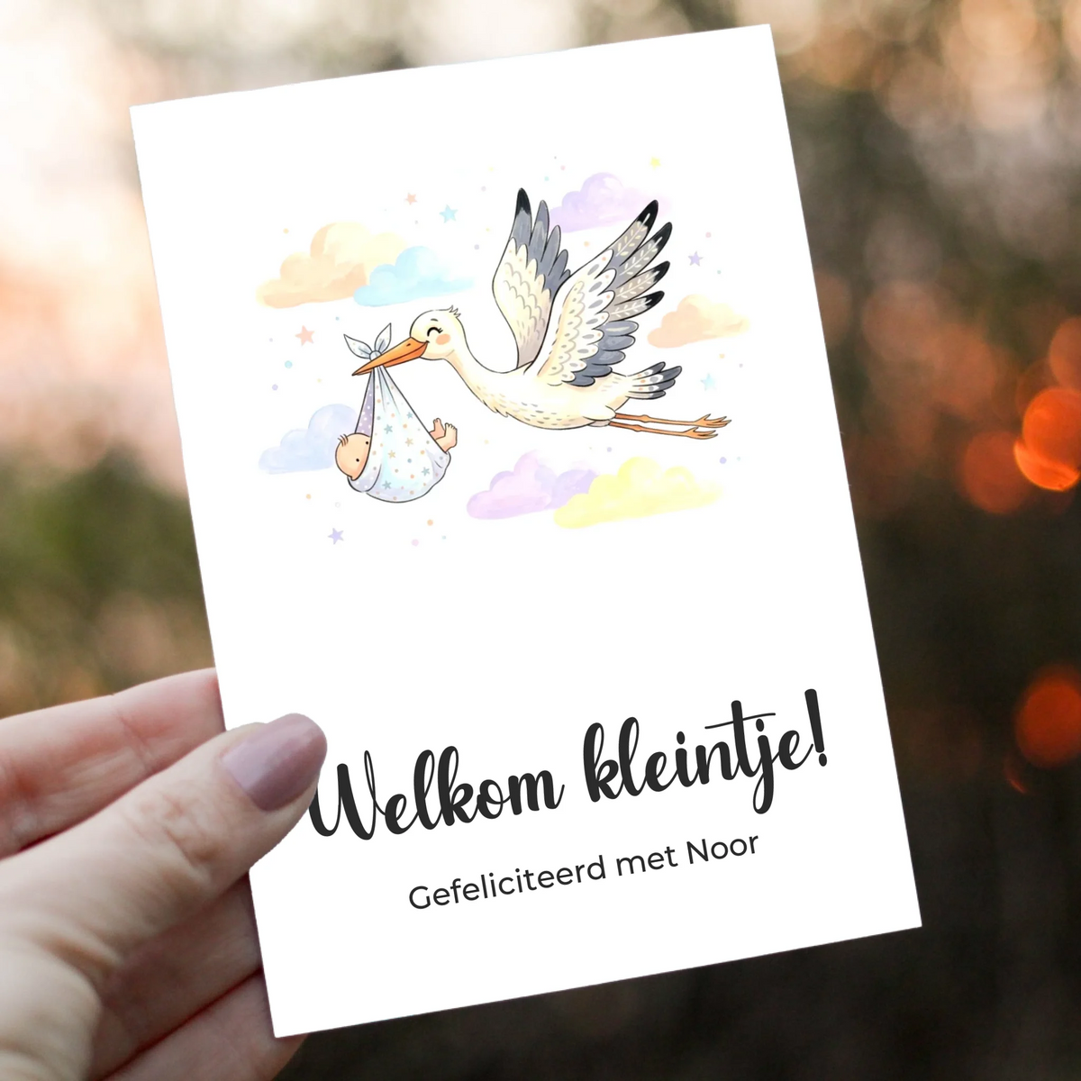 Geboortekaart Felicitatie met Eigen Tekst - Welkom Kleintje
