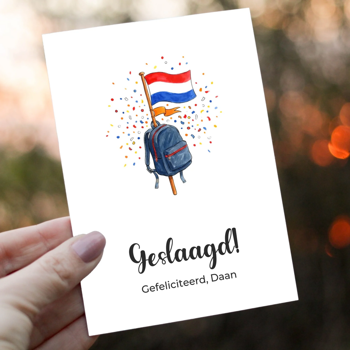 Geslaagd Kaart met Eigen Tekst - Gefeliciteerd!
