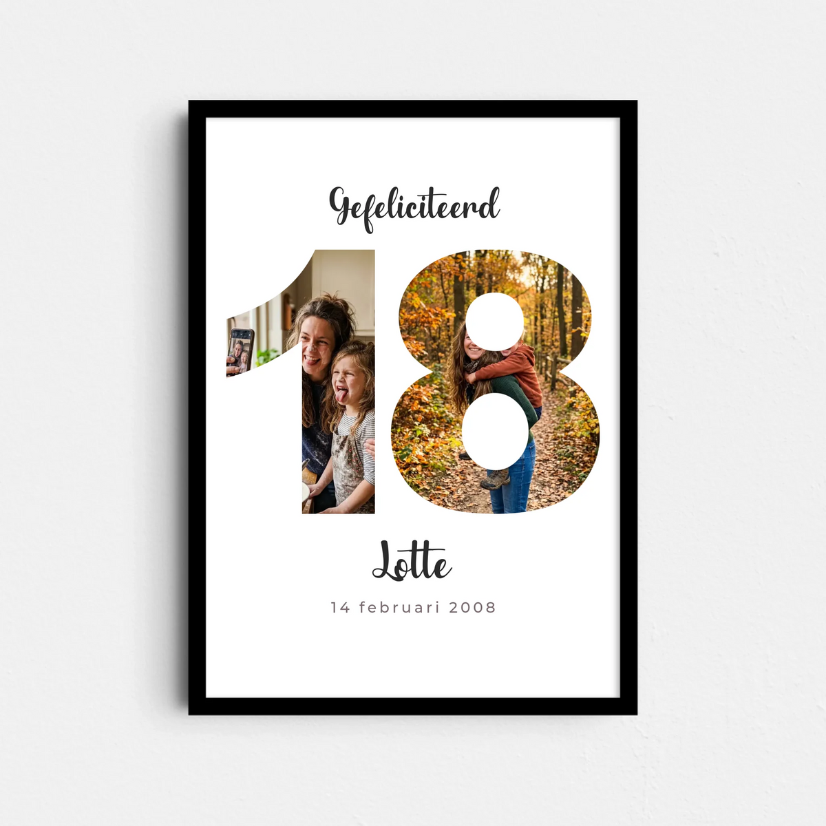 18 Jaar Poster - Foto's in de Cijfers (A4/A3)
