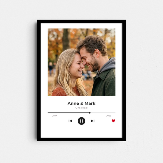 Muziekspeler Poster - Foto, Liedje en Jaartallen (A4/A3)