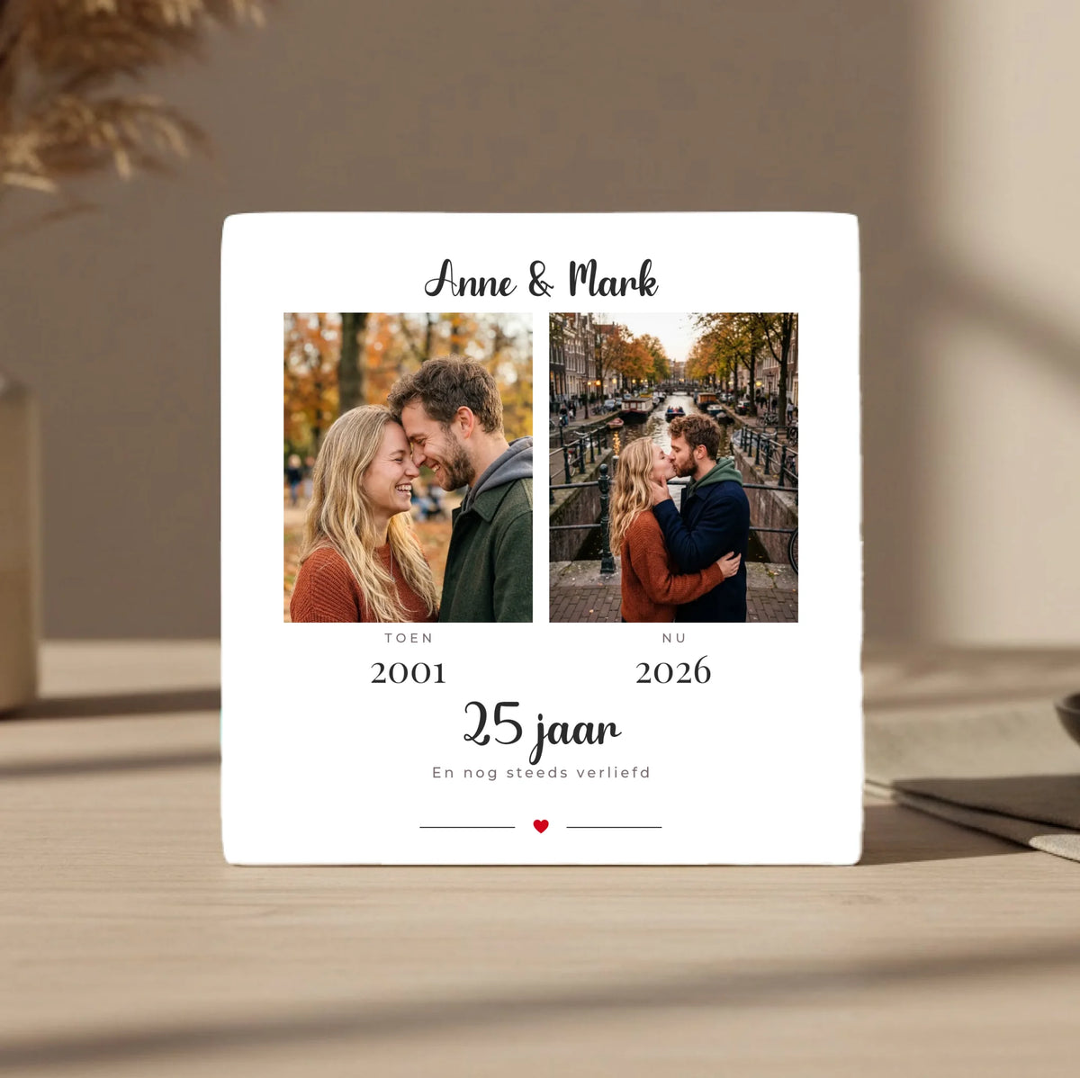 Toen & Nu Tegel - 2 Foto's met Jaartallen