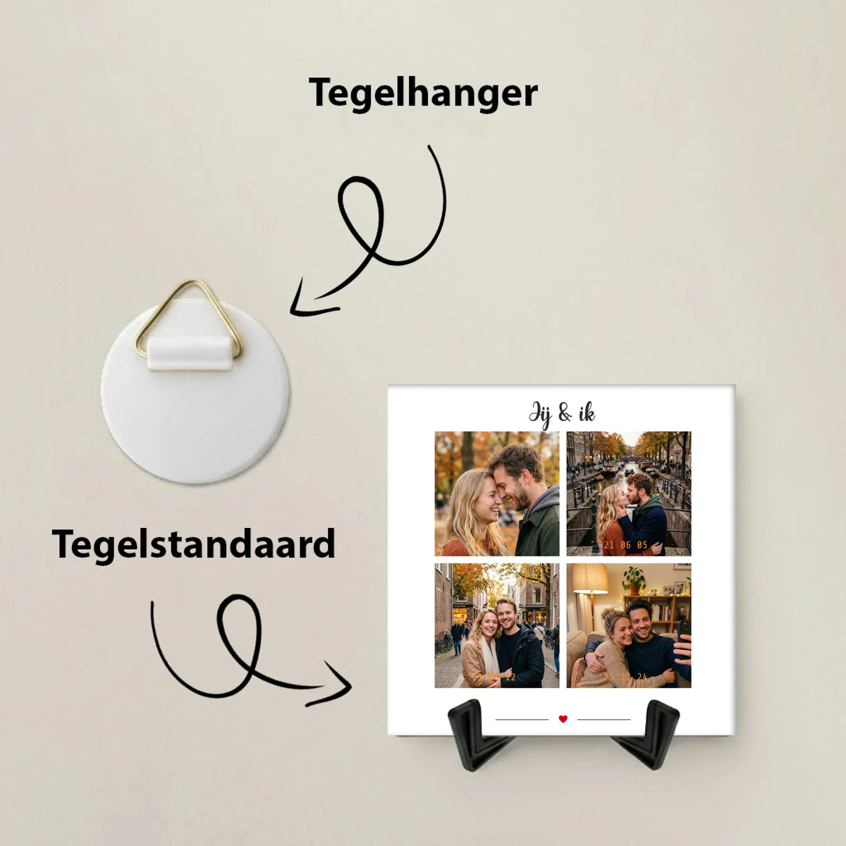 Fotostrip Tegel - 4 Foto's met Retro Datumstempel