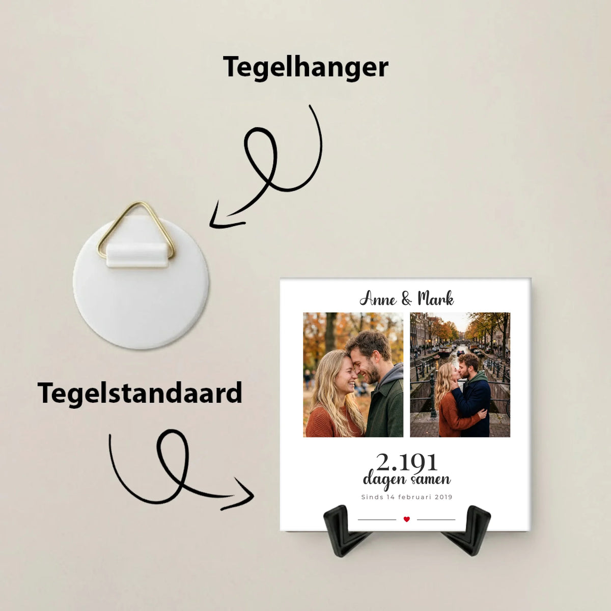 Dagen Samen Tegel - 2 Foto's en Jullie Aantal Dagen