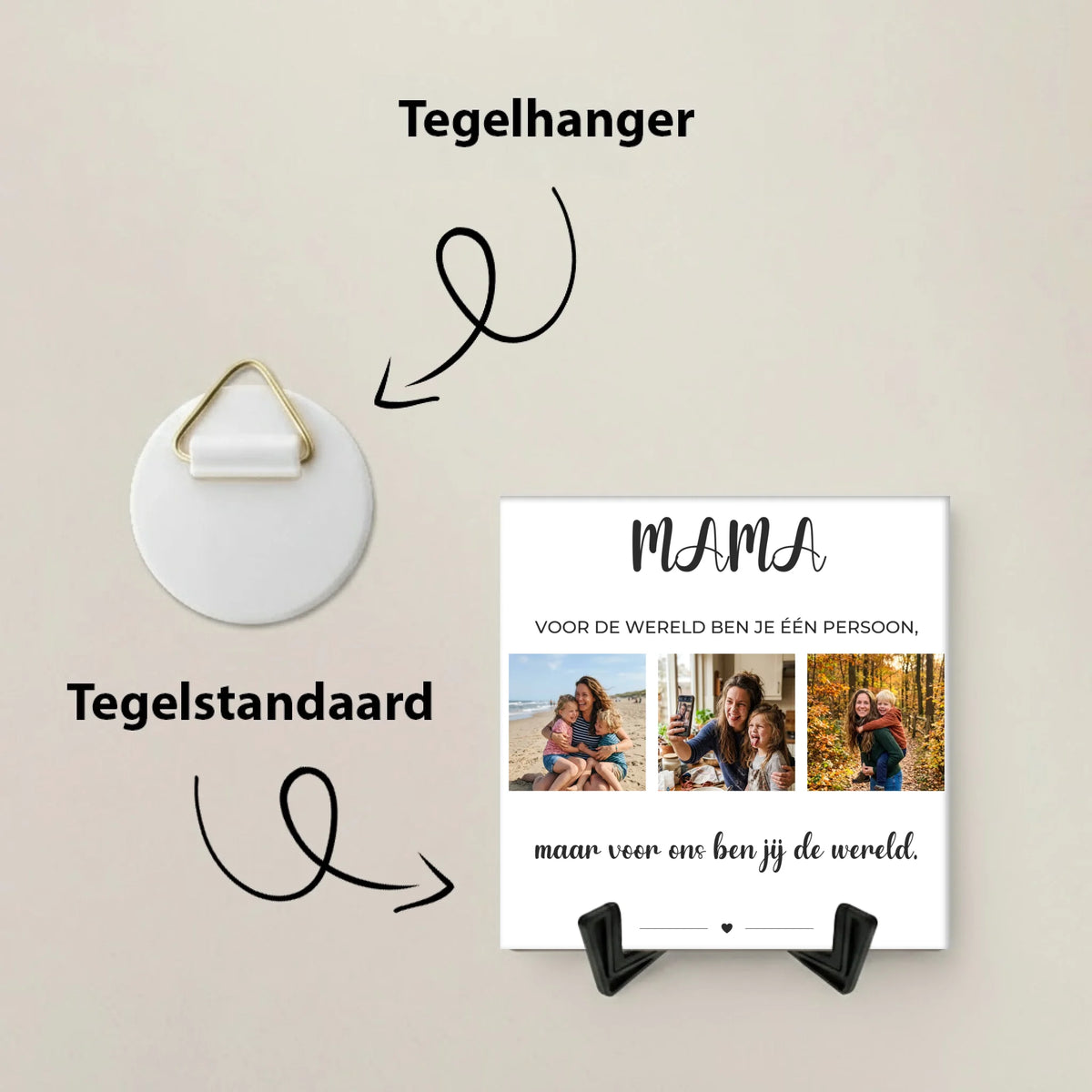 Letter Tegel MAMA - 3 Foto's, Eigen Woord en Tekst