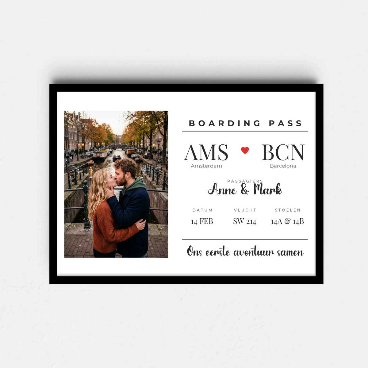 Boarding Pass Poster - Foto en Jullie Reis (A4/A3)