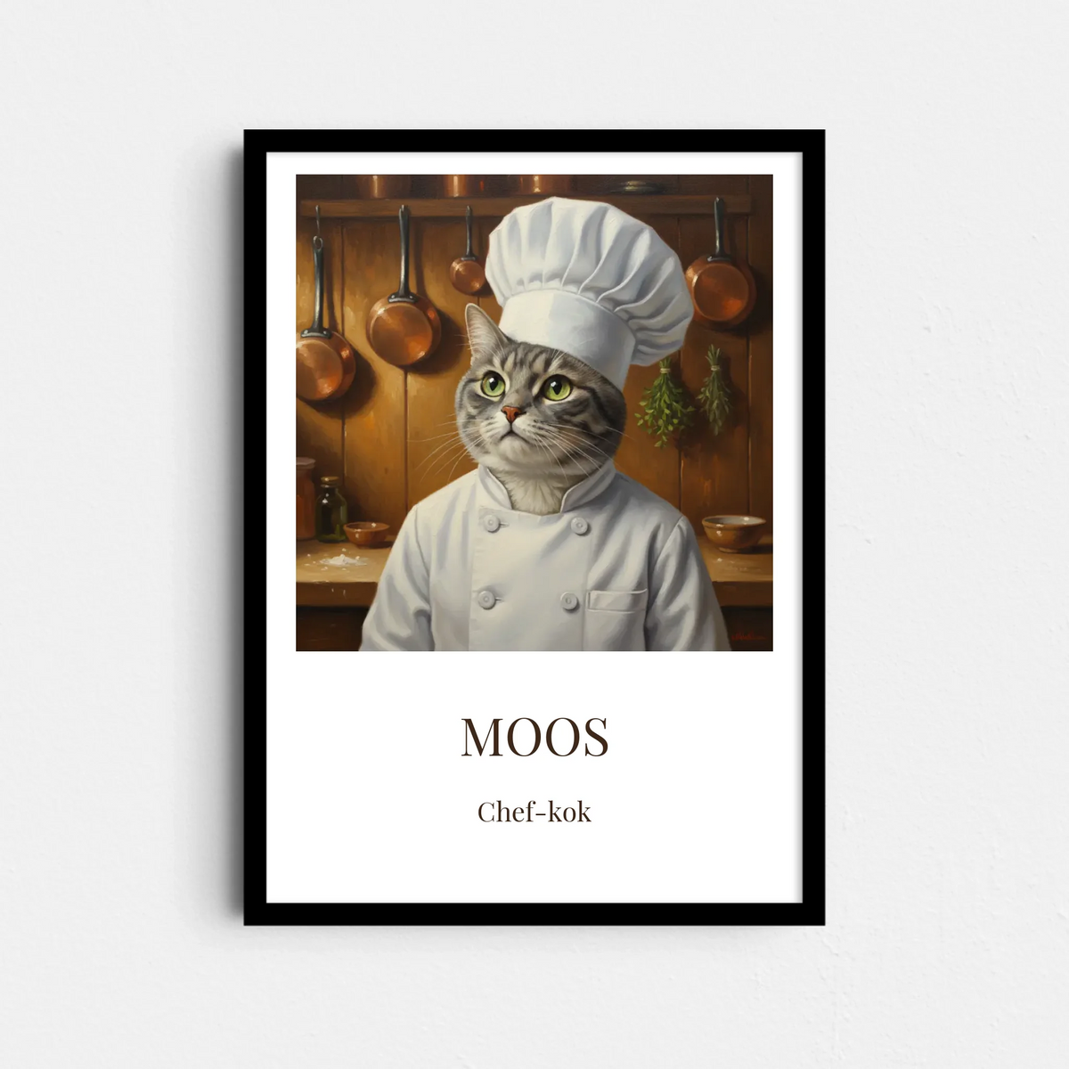 Kok Huisdier Portret Poster – Jouw Dier als Chef-kok in Olieverf (A4/A3)
