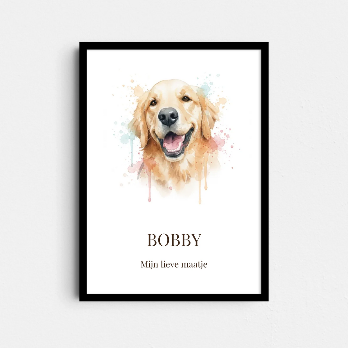 Aquarel Huisdier Portret Poster – Jouw Hond of Kat in Waterverf (A4/A3)