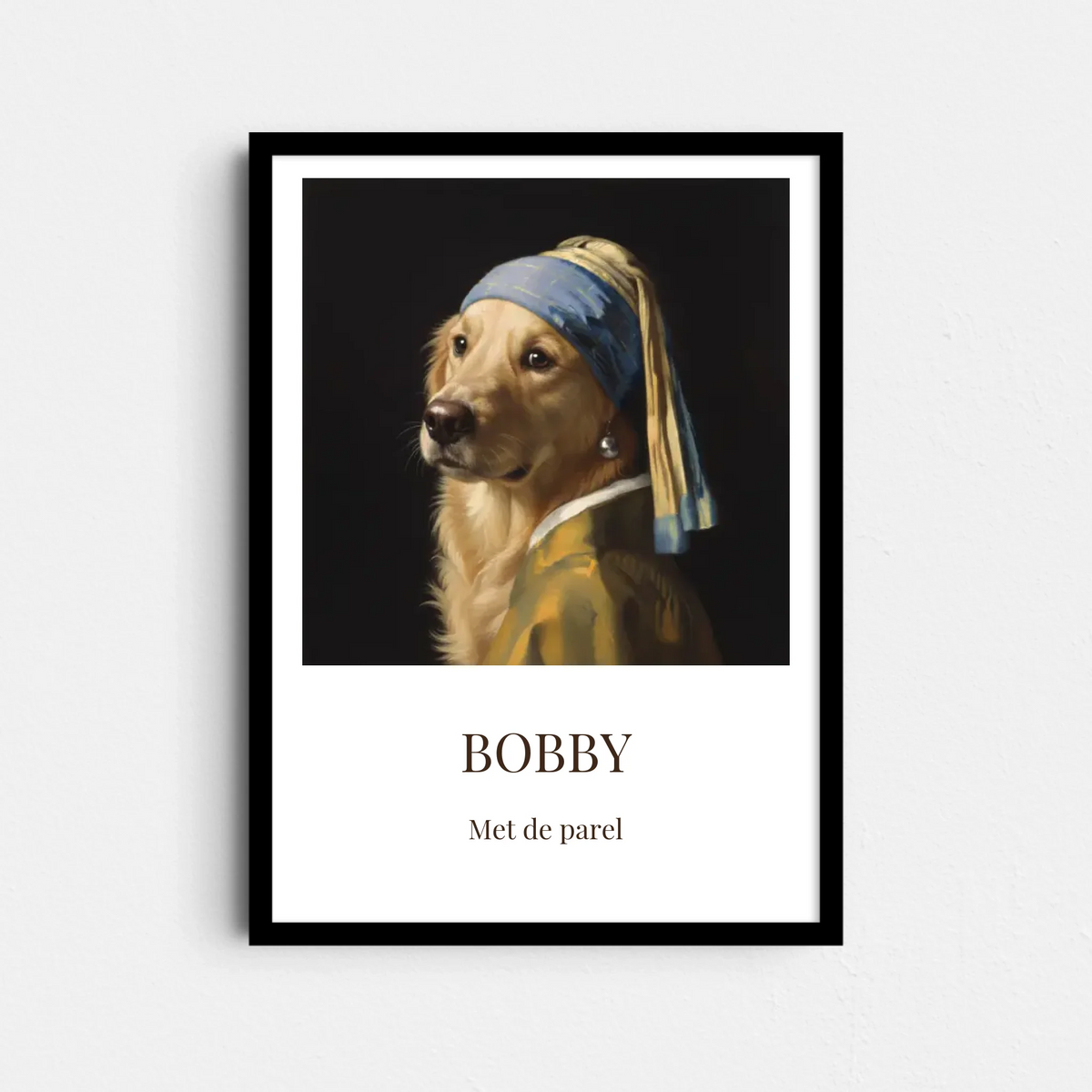 Huisdier met de Parel Poster – Jouw Hond als Klassiek Meesterwerk (A4/A3)